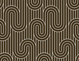 Seamless lines pattern, stripy geometric vector abstract background, linear stripy net, optical maze, web network. Black and white design.