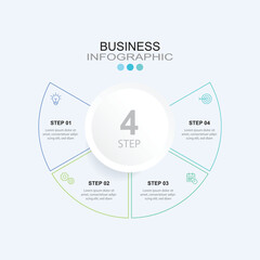 Vector Infographic label design template . process diagram with icons and 4 options or steps.