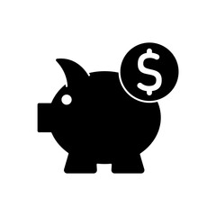 Piggy Bank icon outline editable stroke line drawing eps.