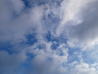 Dynamic Blue Sky with Bright and Cloudy Clouds