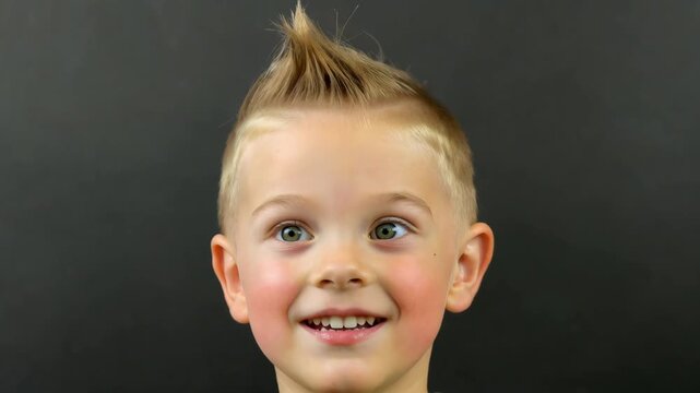 arafed boy with a mohawk on his head and a tie