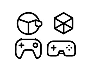 Virtual reality and gaming icons