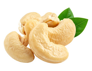 Raw Cashew Nuts on Transparent Background
