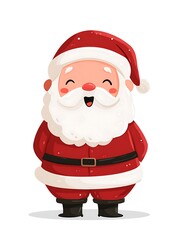 Collection of Cute Christmas Santa Claus isolated. Christmas Set of Cheerful, funny Santa clause for winter holidays. Happy Santa Claus cartoon character ready new year. vector