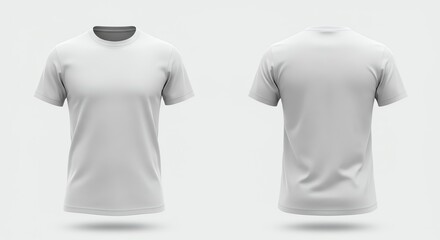 White t-shirt mockup with transparent background