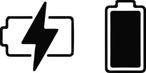 power battery icon set vector