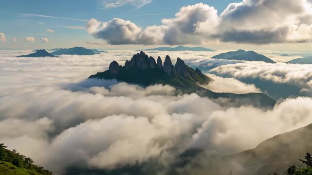 time lapse of clouds moving over the mountains