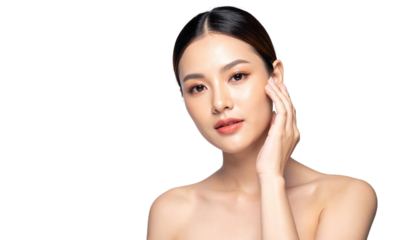 Beautiful woman with flawless skin posing naturally for a portrait