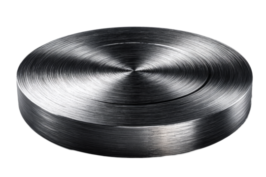 titanium disc stand with concentric machining lines