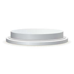 White cylinder podium design