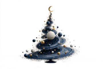 Celestial Christmas Tree with Moon Topper