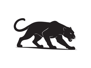 Black panther on white background	
