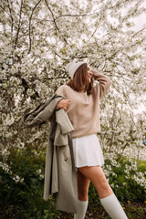 A girl in a spring garden 7272.