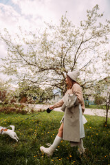 Woman Walking Her Dog 7289.