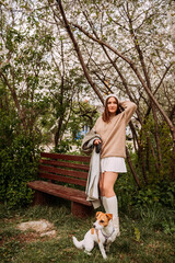 A girl and her dog on a walk 7291.