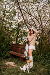 A girl and her dog on a walk 7292.