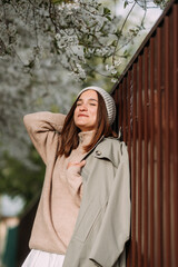 A girl in a spring park 7300.