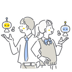 High school student masters AI: Simple and stylish line drawing illustrations