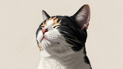 Serenity in Fur – A Peaceful Moment with a Content Cat