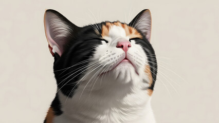 Serenity in Fur – A Peaceful Moment with a Content Cat