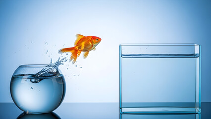 Leap of Growth: Goldfish Jumping from Small Bowl to Bigger Opportunity