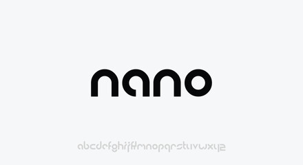 nano, Abstract technology science alphabet lowercase font. digital space typography vector illustration design

