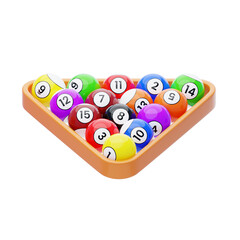 Naklejka premium Billiard Balls Arranged In Orange Triangle Rack With Numbers For Game Of Pool On Transparent Background