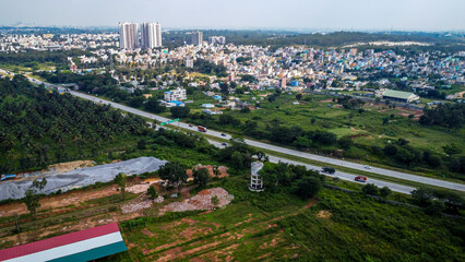 Fototapeta premium Aerial shot of Bengaluru urban area