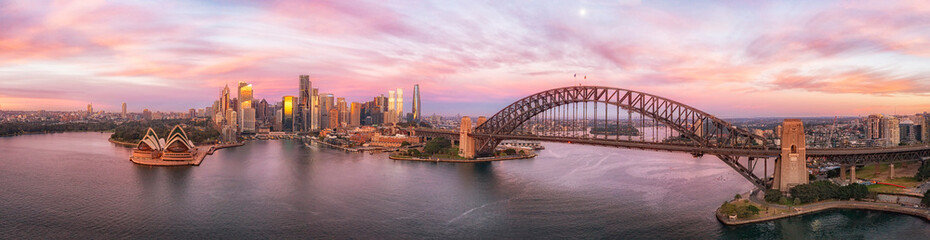D Sydney Kirribilli pink CBD Panorama