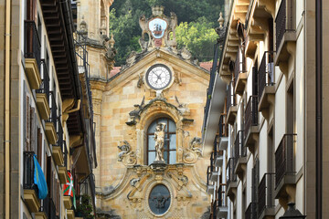 View of Basilica Nuestra Senora del Coro. San Sebastian (Donostia), Basque Country, Spain.