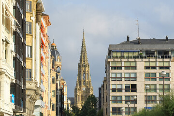 View of Cathedral Buen Pastor. San Sebastian, Basque Country, Spain.