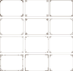 Page Frame & Border Set, floral Corner border Elements Collection