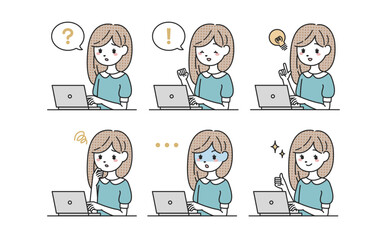 パソコンを使う女性