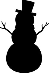 Snowman silhouette vector design isolated.
Winter Christmas snowman classic character template silhouette icon.
Transparent background. SVG.
