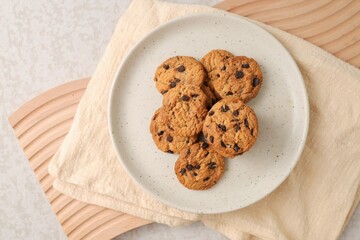 Chocolate Chips Cookies in ceramic plate