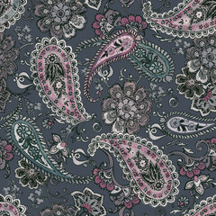 embroidery Paisley vector seamless pattern Fantastic background