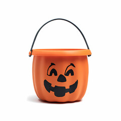 Whimsical Jack-o'-Lantern Bucket: A playful Halloween essential for collecting treats during the spooky season!