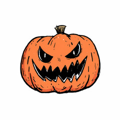 A spooky jack-o'-lantern with a menacing grin perfect for Halloween decorations and festive frights A symbol of spooky celebrations!