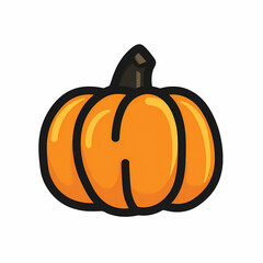 Cheerful pumpkin illustration with a cartoonish style on a white background Classic symbol for fall harvest and seasonal celebrations