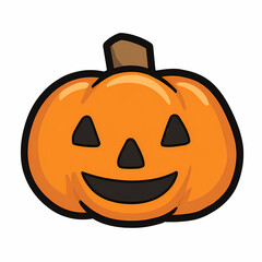 Smiling Jack-o'-lantern: A festive Halloween pumpkin with a happy face perfect for spooky season decorations and celebrations