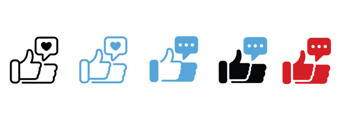 WebBoost your social media presence with vibrant thumbs up icons, perfect for engagement and positive feedback on your website or app, show your audience you value their input with these dynamic symbo