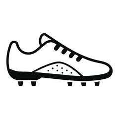 Football Soccer Shoe Outline Icon – Sports Footwear Vector