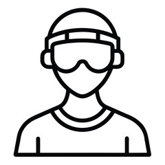 Safety Goggles Icon – Worker Protection Line Vector