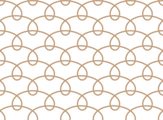 Rope seamless pattern. Seamless wavy ropes. Hemp twisted ropes. Decorative wavy cords. Marine twine.
