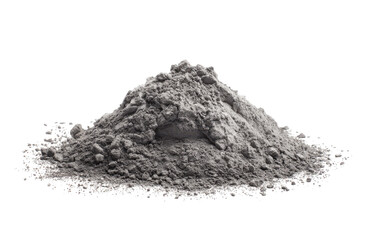 Gray powdered material piled in a mound