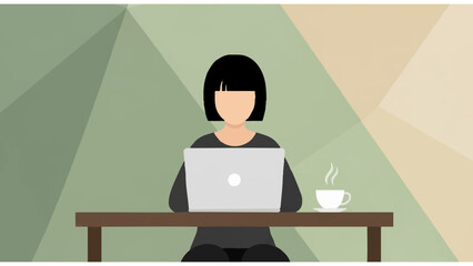 Focused Work Moment: Laptop, Coffee, and Creative Energy in a Modern Setting