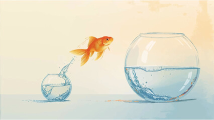 Leap of Growth: Goldfish Jumping from Small Bowl to Bigger Opportunity