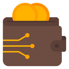 Digital wallet icon. Mobile payment symbol. E-wallet and cashless transaction collection. Flat Icon