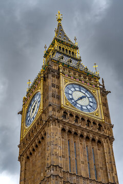 Big Ben Tower From House Of Westminster Palace In London, United Kingdom
