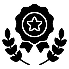 Good quality icon. Product assurance. Verified performance and standard collection.Glyph Icon